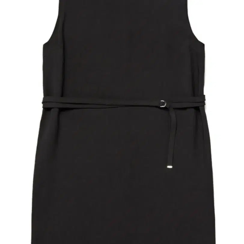 [BUNJANG] RENEJ Black Sleeveless Midi Dress with Belt Detail / RENEJ 블랙 벨트장식 민소매원피스
