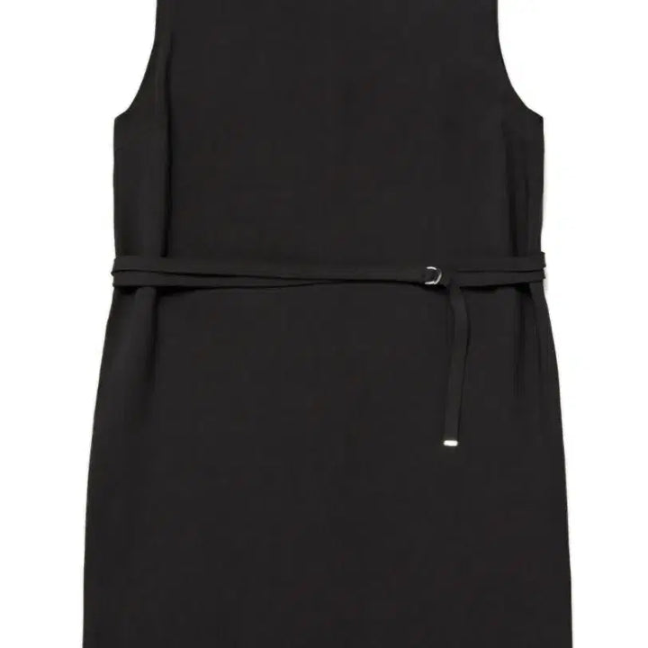 [BUNJANG] RENEJ Black Sleeveless Midi Dress with Belt Detail / RENEJ 블랙 벨트장식 민소매원피스
