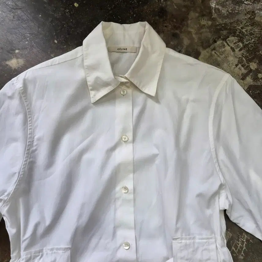 [BUNJANG] Celine White Belted Jacket / 36) 셀린느 화이트 벨티드 자켓