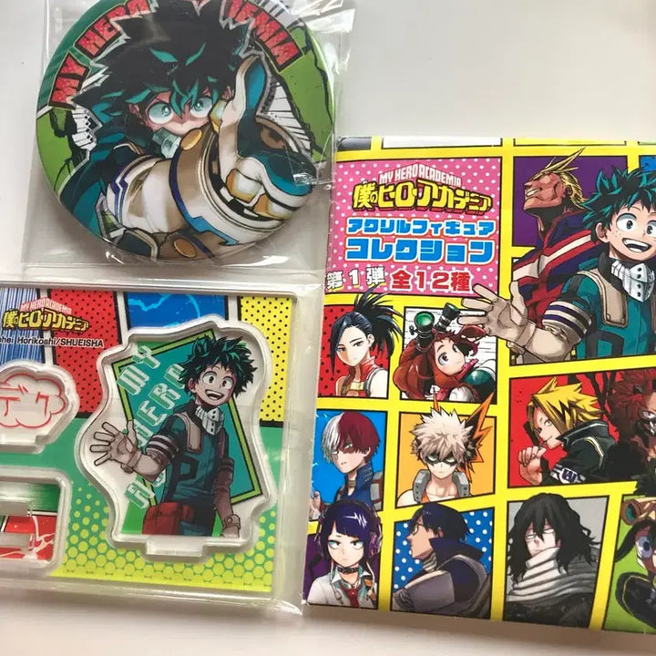 [BUNJANG] My Hero Academia Midoriya Acrylic Diorama &amp; Can Badge Bundle Set / 나히아 미도리야 원화 디오라마 아크릴 캔뱃지 일괄 점프샵