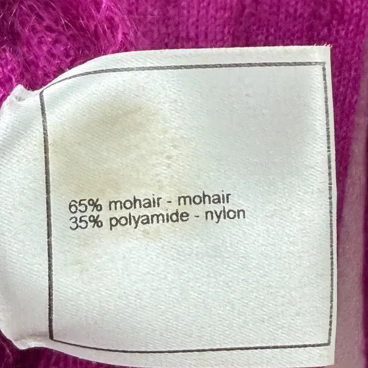 [BUNJANG] Chanel Mohair Blend Wrap Cardigan / 샤넬 마젠타 핑크 모헤어 블렌드 랩 가디건 40