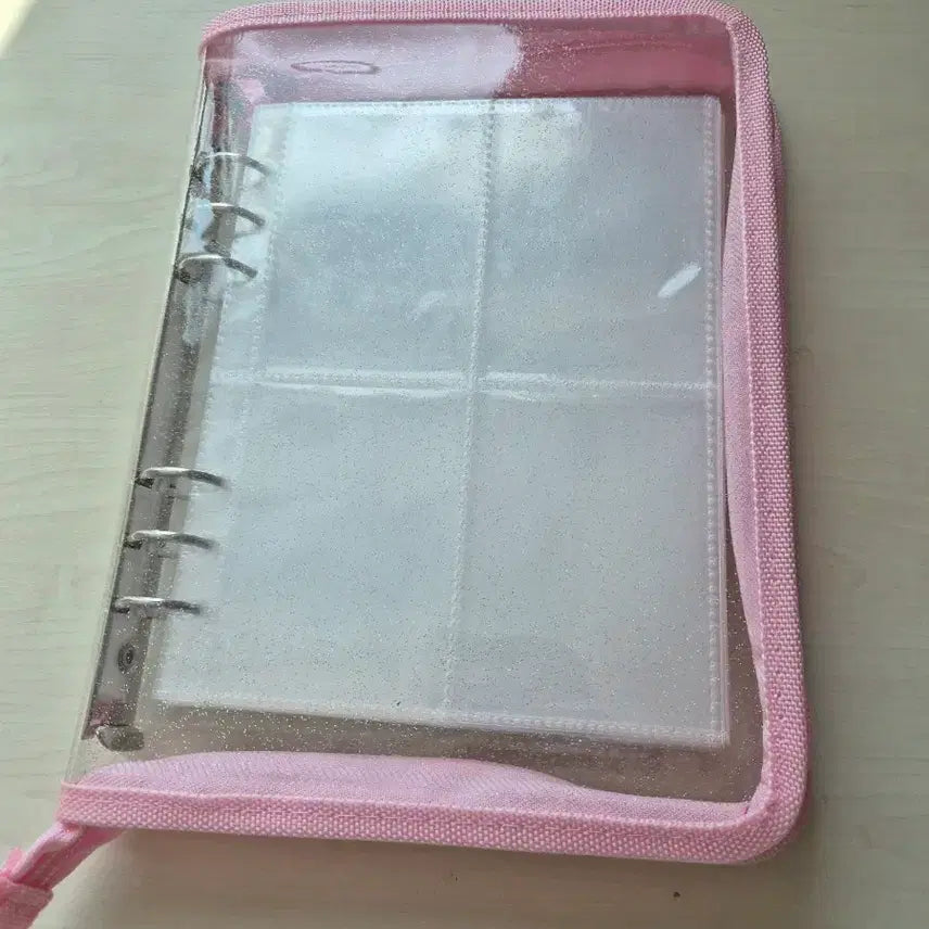 [BUNJANG] Pink Zipper Photocard Binder / 핑크색 지퍼형 포토 바인더 속지 포함