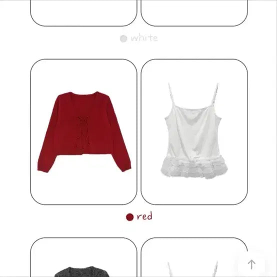 [BUNJANG] Red Ribbed Knit Cardigan Set / 레드 나시 가디건 세트