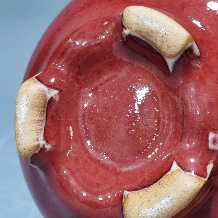 [BUNJANG] Oxblood Glaze Tripod Incense Burner / 홍유삼족향로 필세. 고6지름9