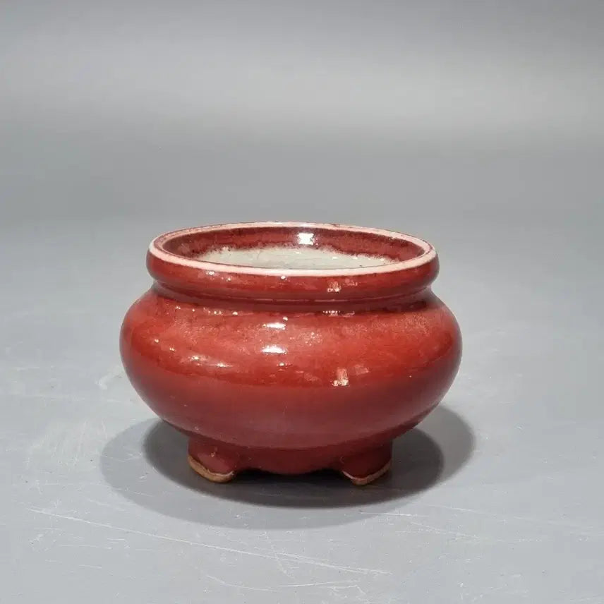 [BUNJANG] Oxblood Glaze Tripod Incense Burner / 홍유삼족향로 필세. 고6지름9