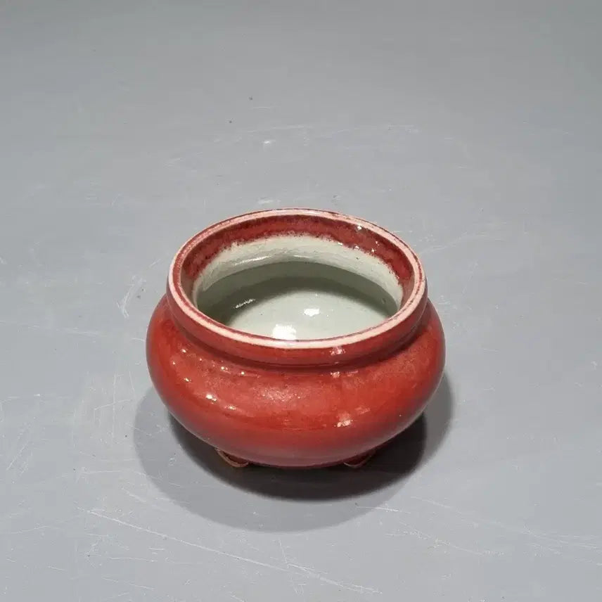 [BUNJANG] Oxblood Glaze Tripod Incense Burner / 홍유삼족향로 필세. 고6지름9