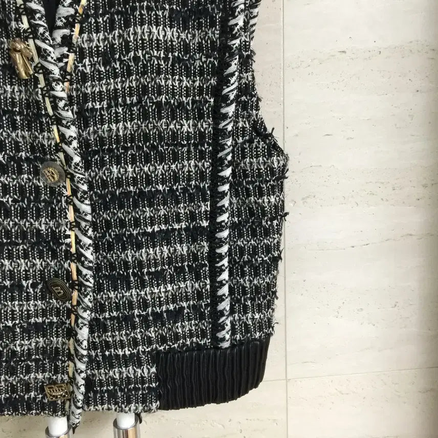 [SOLD OUT] OBZEE 오브제 트위드 조끼 블랙 55