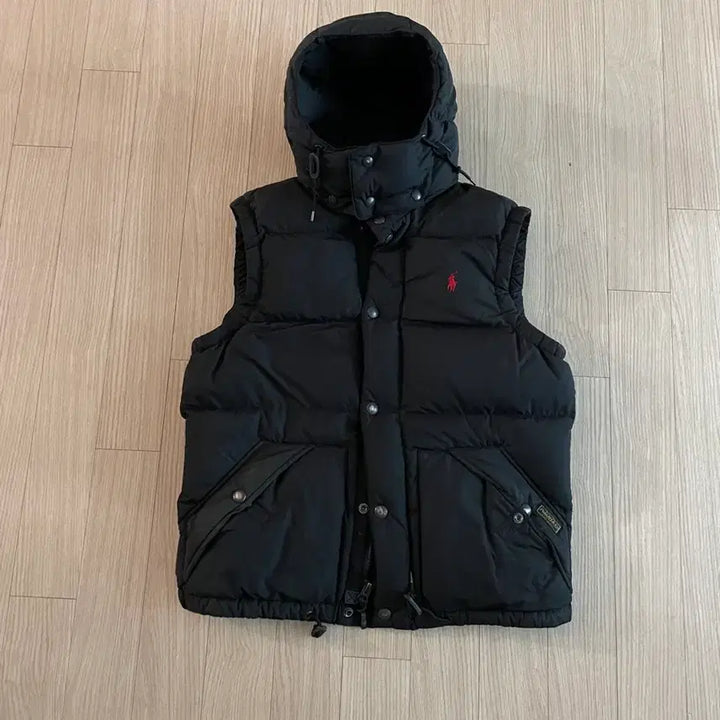 [BUNJANG] Polo Ralph Lauren Hooded Padded Vest Black / 폴로 랄프로렌 후드 패딩 조끼 블랙