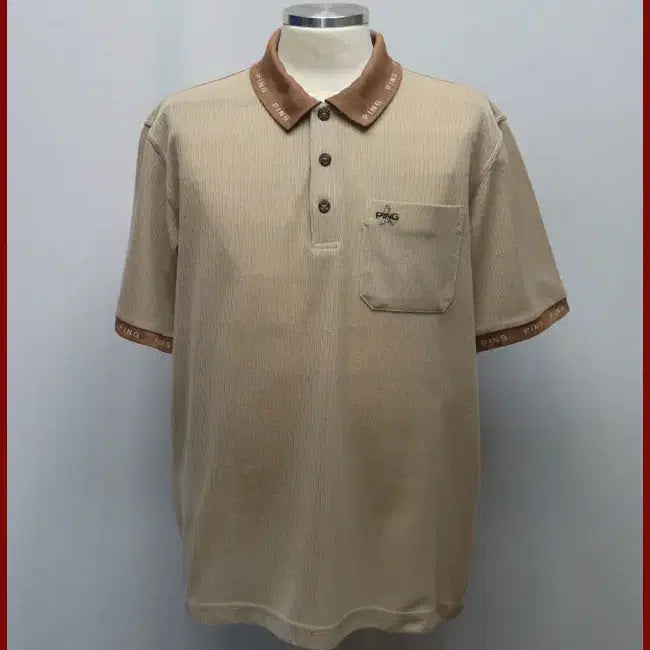[BUNJANG] Ping Golf Beige Short Sleeve Polo Shirt (Size 100) / 핑골프/베이지색 반팔티셔츠/100사이즈/따봉구제(C-5)