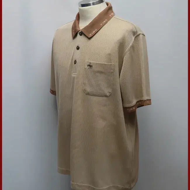 [BUNJANG] Ping Golf Beige Short Sleeve Polo Shirt (Size 100) / 핑골프/베이지색 반팔티셔츠/100사이즈/따봉구제(C-5)