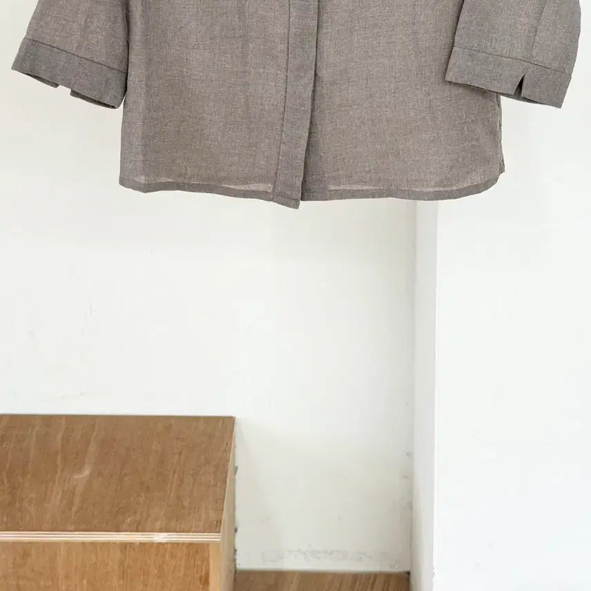 [BUNJANG] Margaret Howell Stone Linen Short Sleeve Button Shirt / 마가렛 호웰 스톤 린넨 숏 슬리브 버튼 셔츠