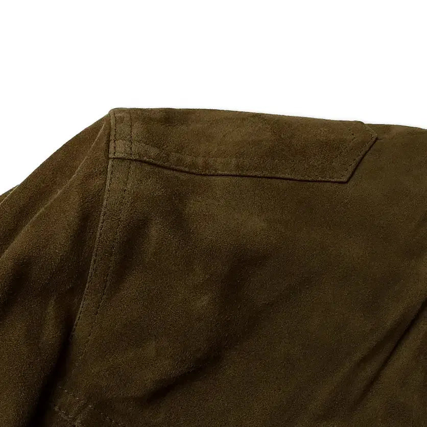 [BUNJANG] Emmeti Firenze Khaki Goat Suede Luxury Field Jacket / 엠메띠 [Emmeti] 피렌체 카키 염소 가죽 스웨이드 럭셔리 필드 자켓