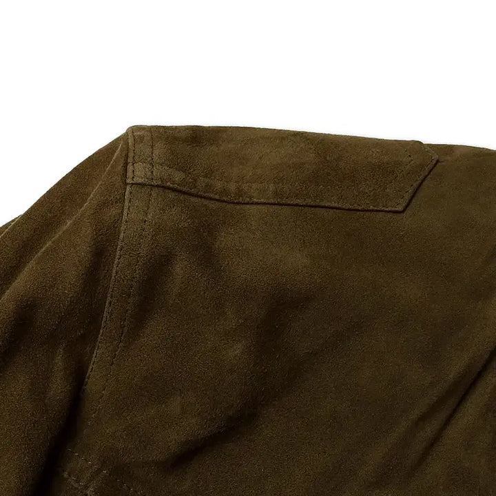 [BUNJANG] Emmeti Firenze Khaki Goat Suede Luxury Field Jacket / 엠메띠 [Emmeti] 피렌체 카키 염소 가죽 스웨이드 럭셔리 필드 자켓