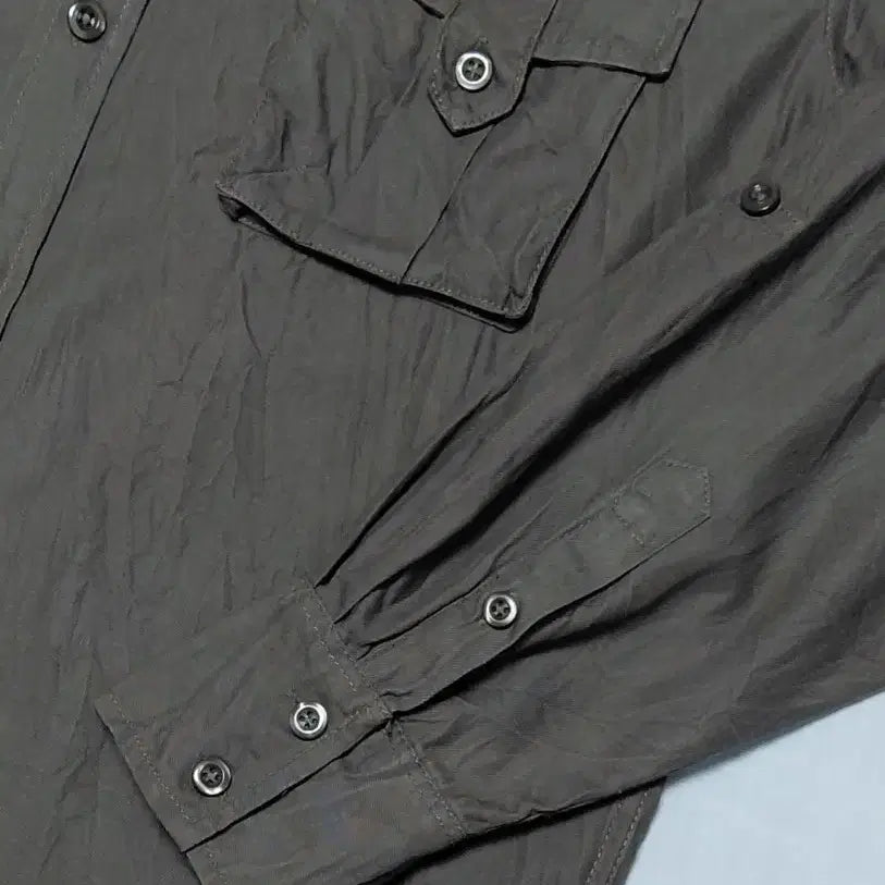 [BUNJANG] BEELSEWHERE Military Epaulette Roll-up Shirt / [LL] BEELSEWHERE 밀리터리 견장 롤업 셔츠