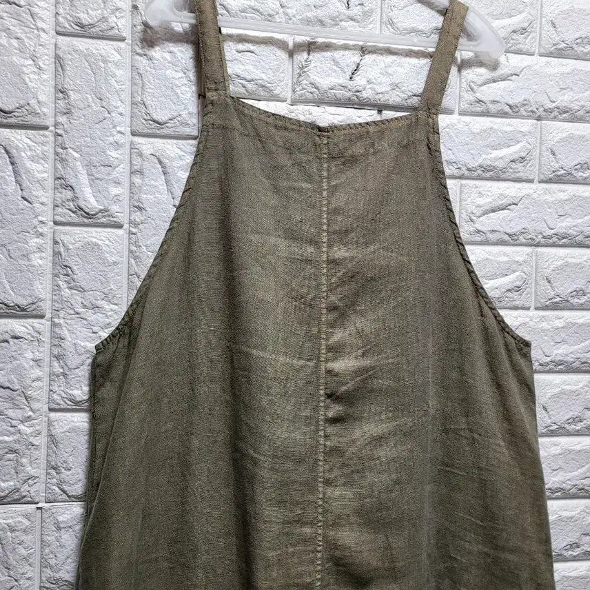 [SOLD OUT] 면 멜빵 염색 원피스