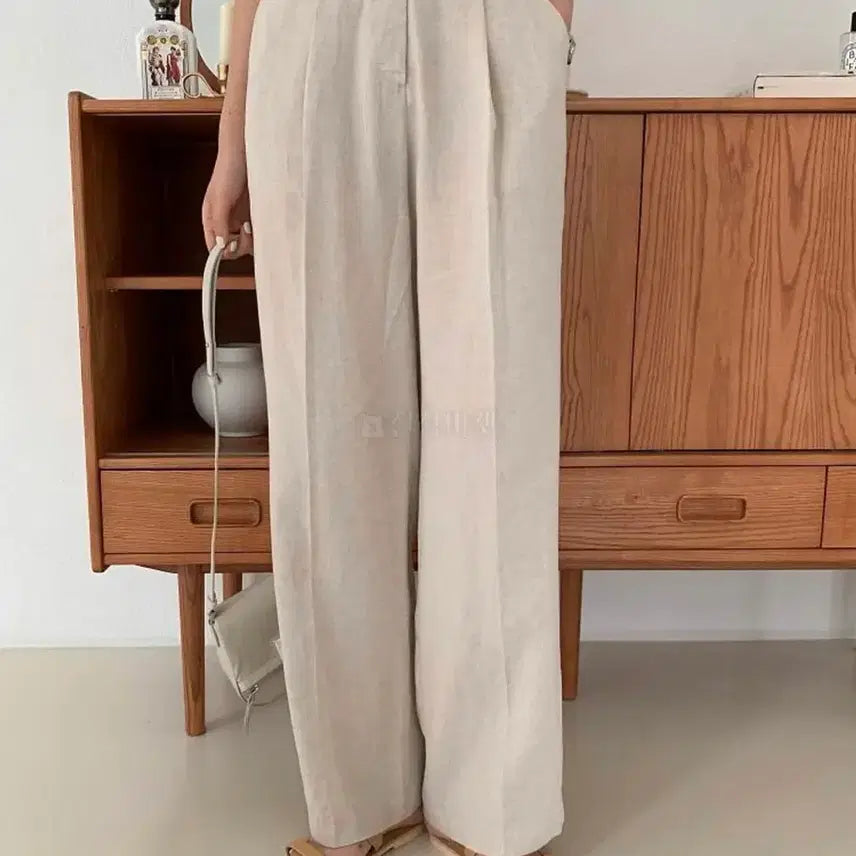 [BUNJANG] Saturday Beige Linen Pants / (사이즈 미스 새상품) 도매택 세러데이 연베이지 린넨 팬츠