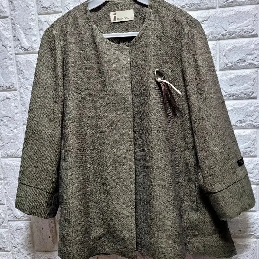 [BUNJANG] Myeon.ma Linen Blend Round Collar Jacket (Size 66) / 면.마  라운드 카라 자켓66
