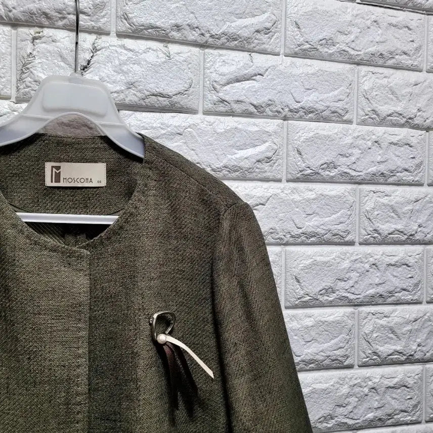 [BUNJANG] Myeon.ma Linen Blend Round Collar Jacket (Size 66) / 면.마  라운드 카라 자켓66