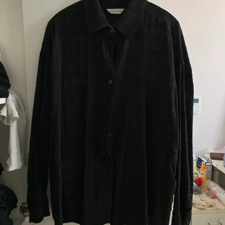 [BUNJANG] Roompecker Black Check Shirt / 룸페커 블랙 체크 셔츠