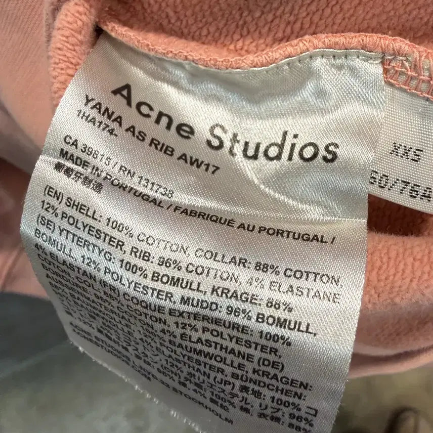 [BUNJANG] Acne Studios Neck Logo Crewneck Sweatshirt Pink / 아크네스튜디오 Acne Studios 넥로고 크루넥 스웻셔츠 핑크