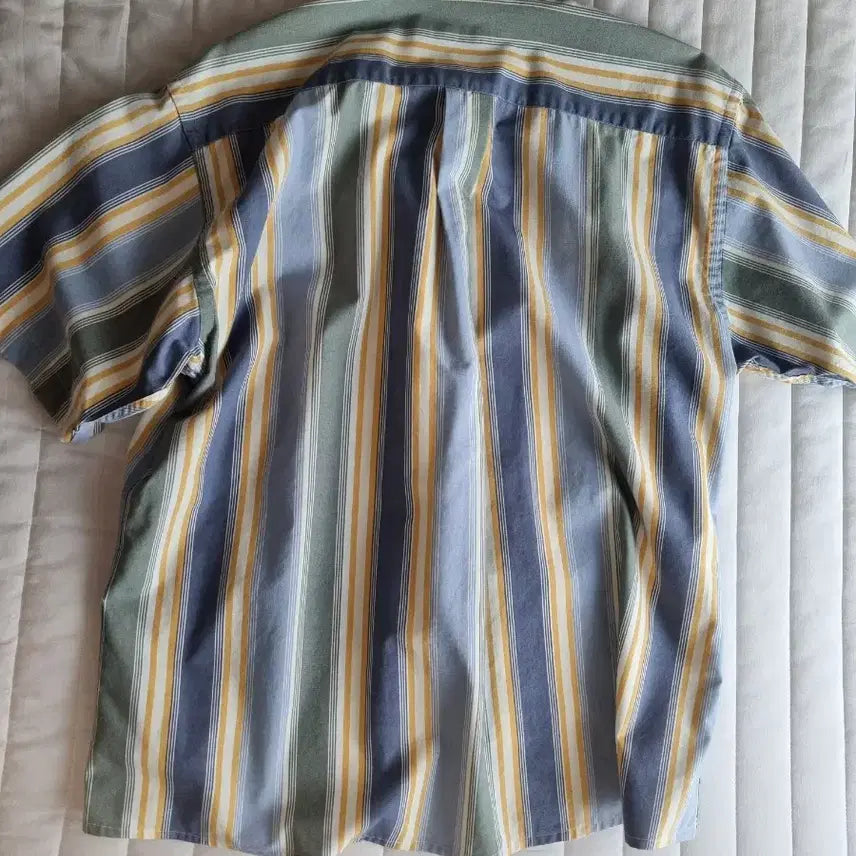 [BUNJANG] Beanpole Homme Striped Short-Sleeve Shirt / 빈폴 옴므 스트라이프 반팔 셔츠 100