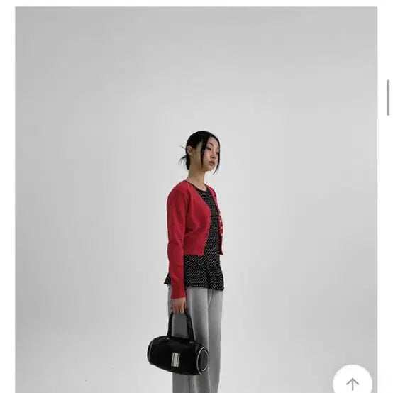 [BUNJANG] Blackup Dot Crew Neck Layered Tank Top / 블랙업 도트 크루넥 레이어드 나시 새상품