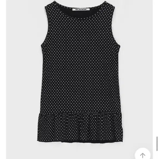[BUNJANG] Blackup Dot Crew Neck Layered Tank Top / 블랙업 도트 크루넥 레이어드 나시 새상품