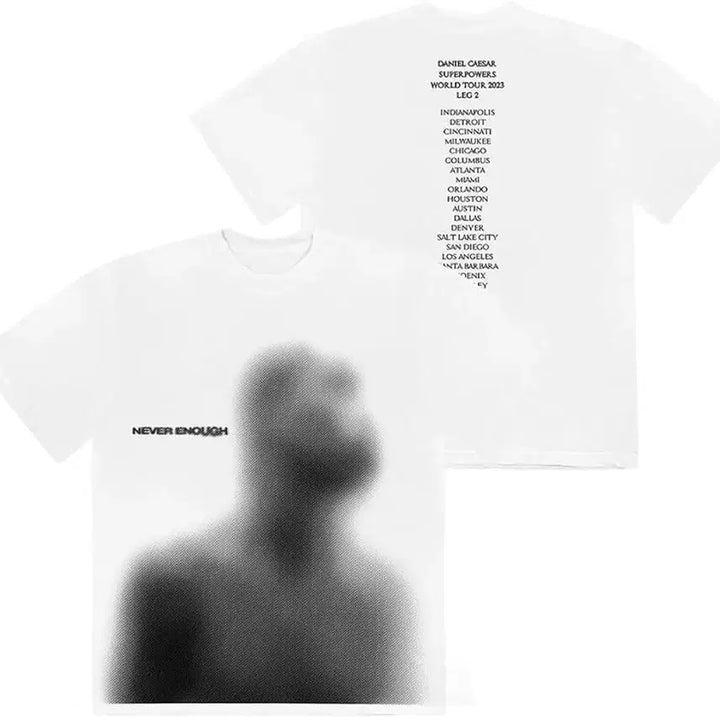 [BUNJANG] Daniel Caesar Superpowers World Tour Blur Tee (White) L / [미개봉 새상품] 대니얼 시저 2023 월드투어 공식 굿즈 Blur Te