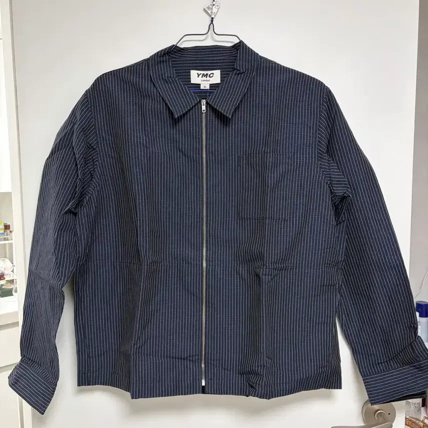 [BUNJANG] YMC Bowie Zip Shirt (Mini Stripe Navy) - XL / [미시착 새상품] YMC 보위 지프 셔츠 네이비 스트라이프 XL