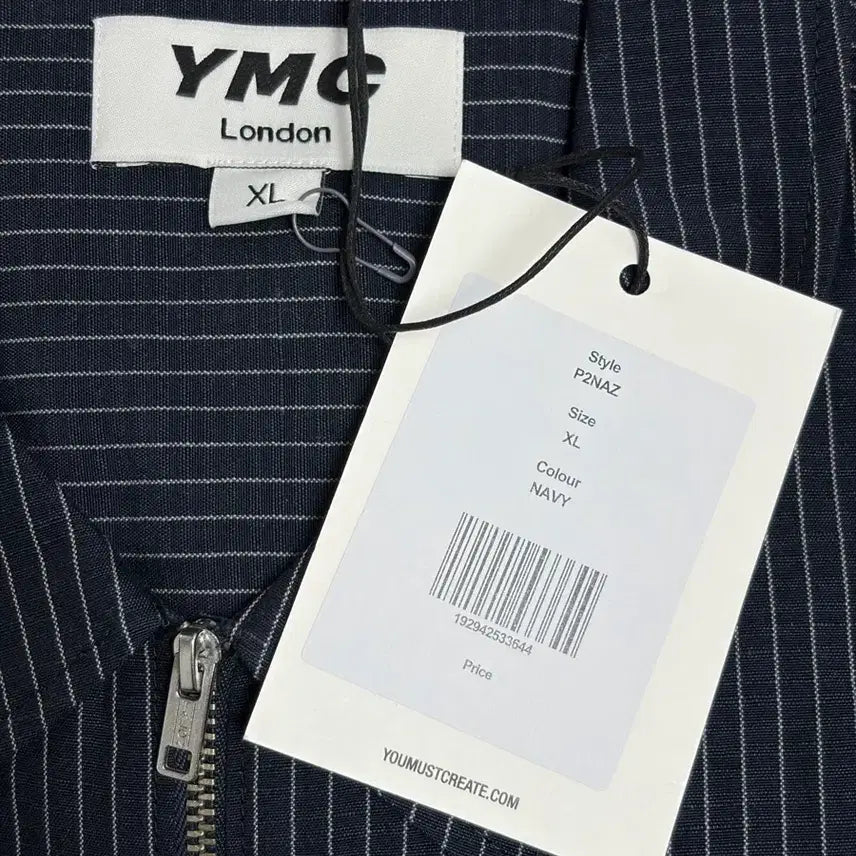 [BUNJANG] YMC Bowie Zip Shirt (Mini Stripe Navy) - XL / [미시착 새상품] YMC 보위 지프 셔츠 네이비 스트라이프 XL