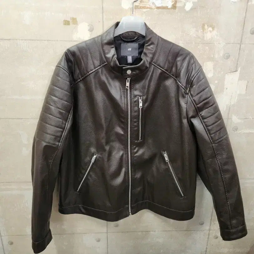 [SOLD OUT] (XXL)에이치앤엠 정품 남성 페이크레더 블루종/110/상태좋음