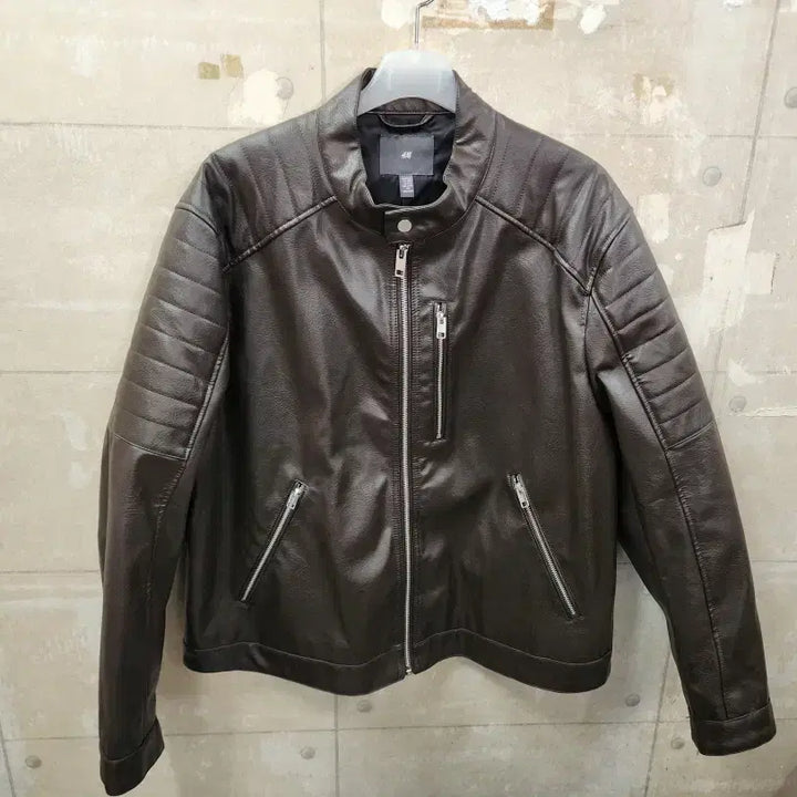 [SOLD OUT] (XXL)에이치앤엠 정품 남성 페이크레더 블루종/110/상태좋음