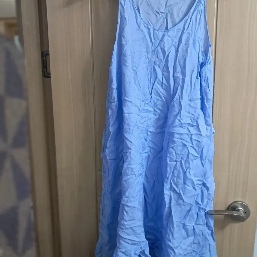 [BUNJANG] Sky Blue Long Strap Dress / 하늘색 롱 원피스 끈나시