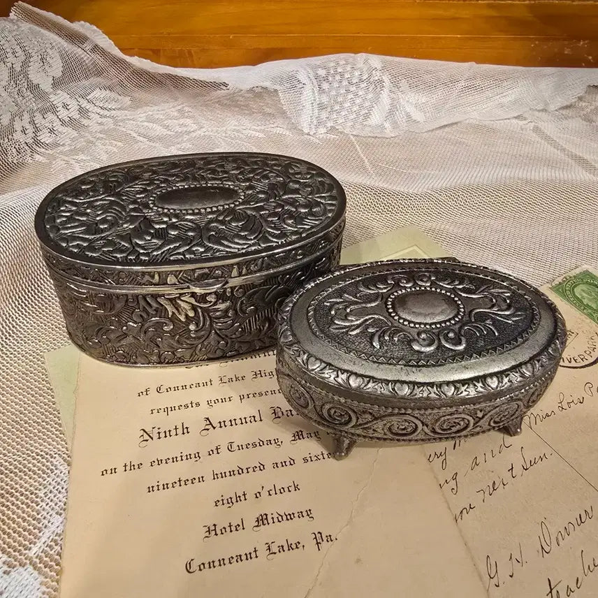 [BUNJANG] Vintage Silver-Plated Trinket Box Set / 빈티지 실플 트링킷 보석함 set
