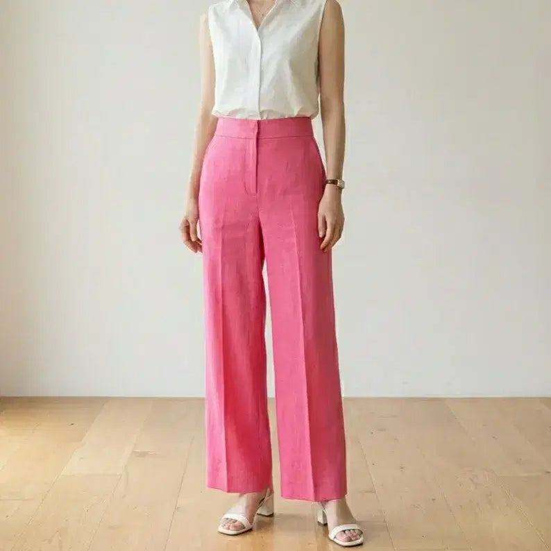 [BUNJANG] 8Seconds Linen Slacks (Pink) - Women&