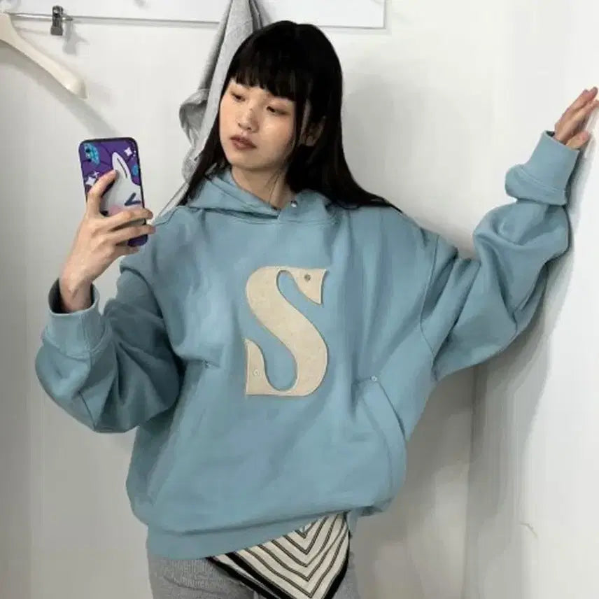 [BUNJANG] Setter Fog Blue Hoodie L Size / 세터 후드티 포그블루 (1회실착)