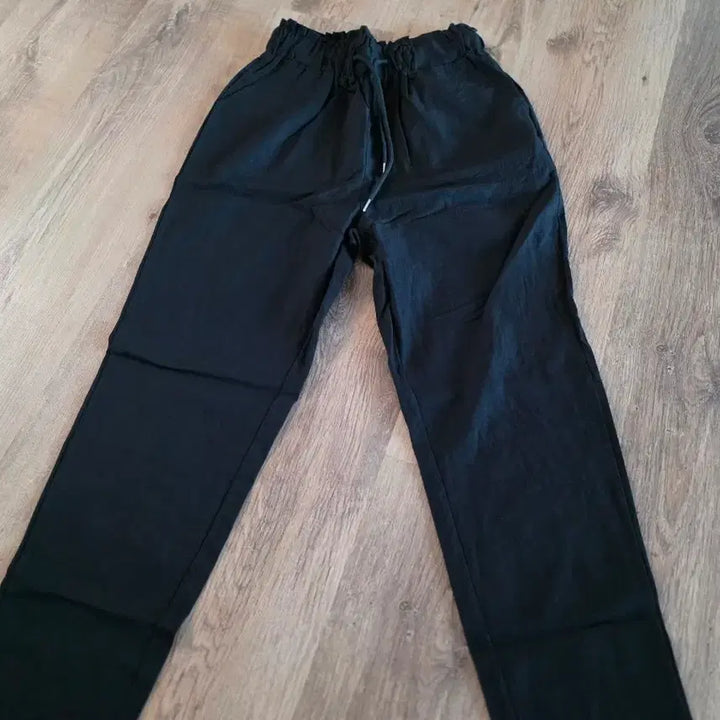 [BUNJANG] Black Linen Bending Pants / 검정색 밴딩 린넨 바지