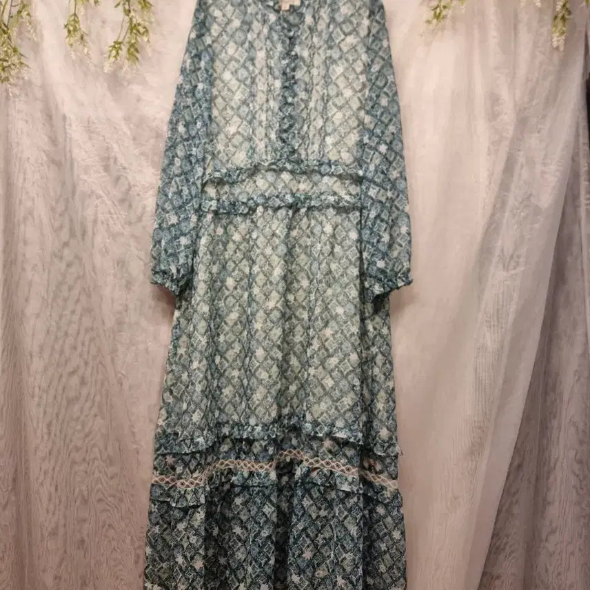 [BUNJANG] Thursday Island x Todd Selby Chiffon Maxi Dress / 새옷 토드셀비와 콜라보 쉬폰 맥시 원피스 S 써스데이아일랜드