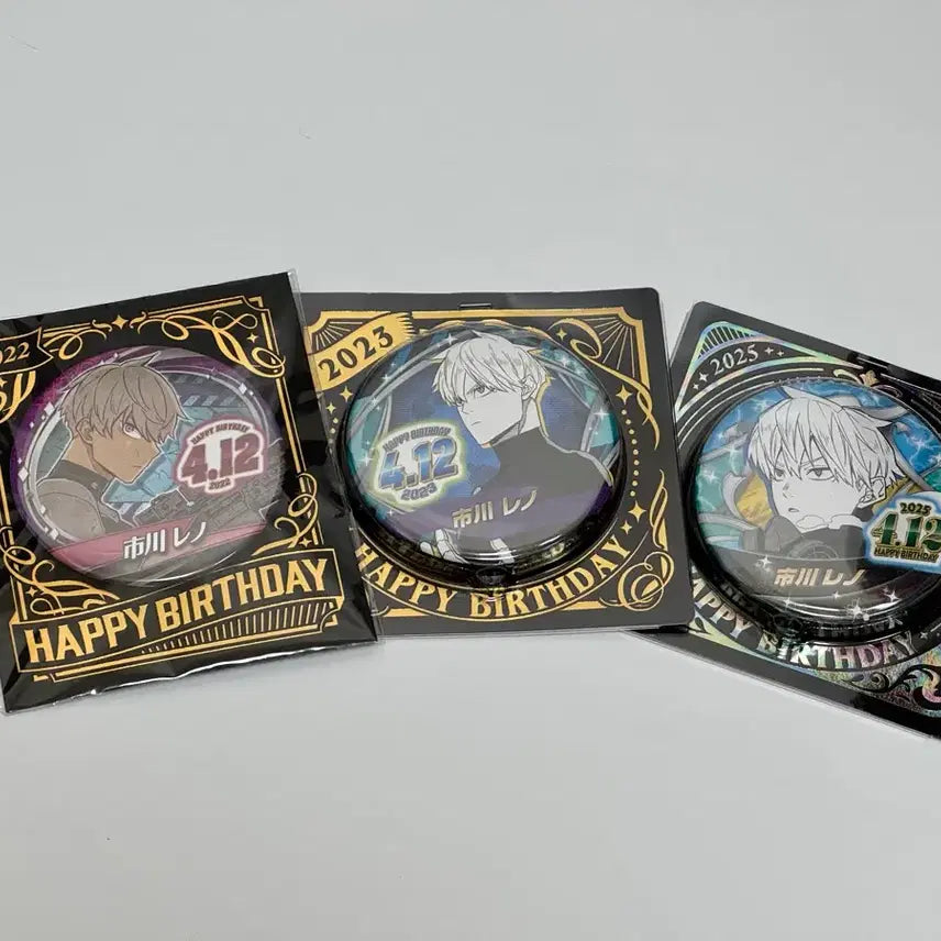 [BUNJANG] Kaiju No. 8 Reno Ichikawa Birthday Badge Bundle / 괴수8호 이치카와 레노 생일 캔뱃지 일괄 2022/2023/2025