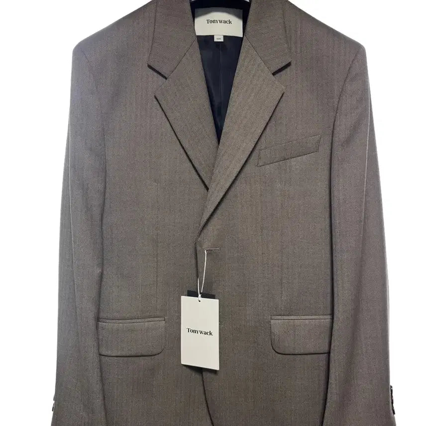 [BUNJANG] Toni Wek Signature Herringbone Blazer / 토니웩 / 시그니처 블레이저 베이지 헤링본 / M