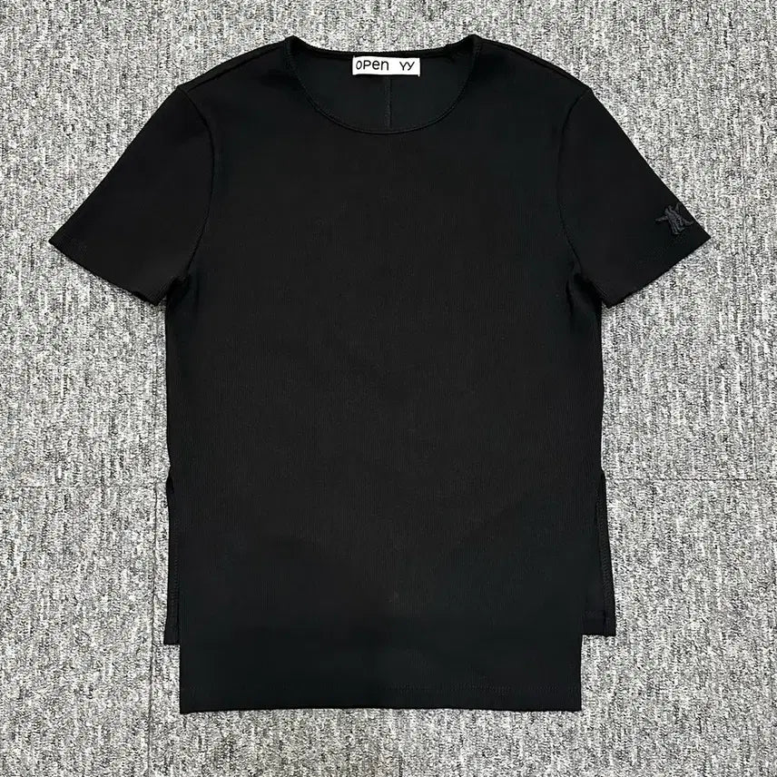 [BUNJANG] Open yy Ribbed Side Slit Short Sleeve T-shirt / Open yy 오픈와이와이 사이드 반팔티셔츠 Ribbed