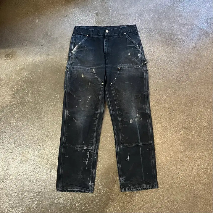[SOLD OUT] Carhartt 블랙 더블니 팬츠 (32-33)