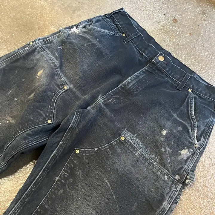 [SOLD OUT] Carhartt 블랙 더블니 팬츠 (32-33)