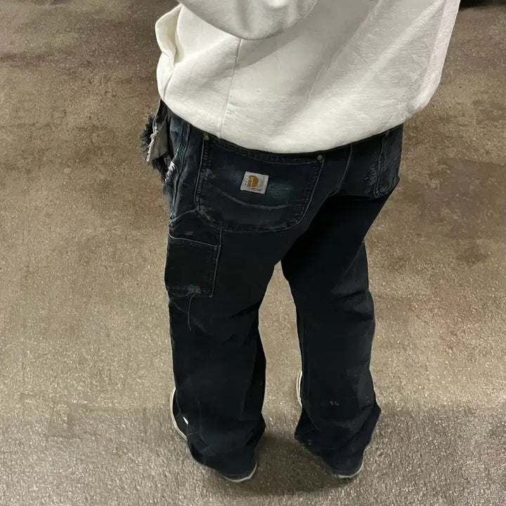 [SOLD OUT] Carhartt 블랙 더블니 팬츠 (32-33)