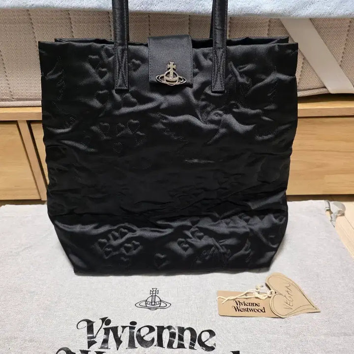 [BUNJANG] Vivienne Westwood Fabric Tote Bag / 비비안웨스트우드 블랙 패브릭 토트백