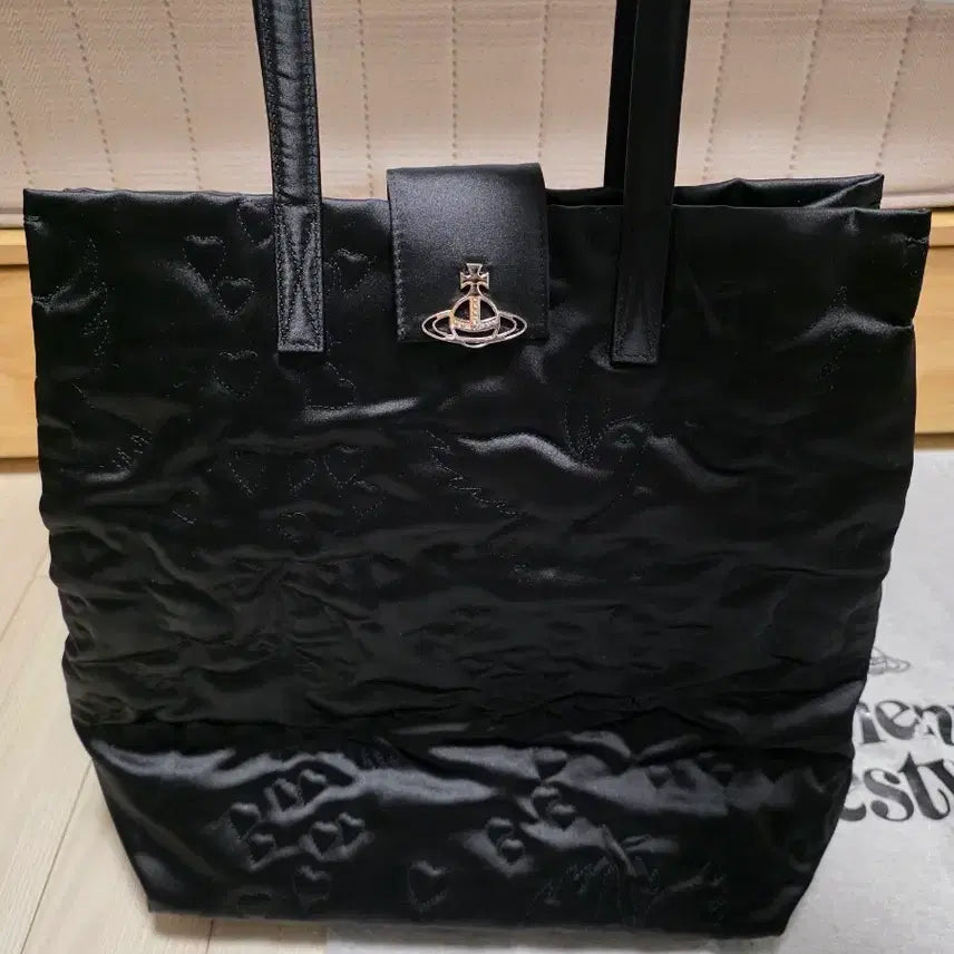 [BUNJANG] Vivienne Westwood Fabric Tote Bag / 비비안웨스트우드 블랙 패브릭 토트백