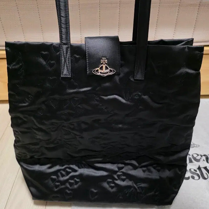 [BUNJANG] Vivienne Westwood Fabric Tote Bag / 비비안웨스트우드 블랙 패브릭 토트백