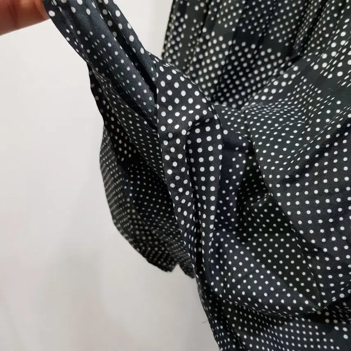 [SOLD OUT] 빈티지 밴딩 도트 패턴 플리츠 주름 롱 스커트 여F Q166