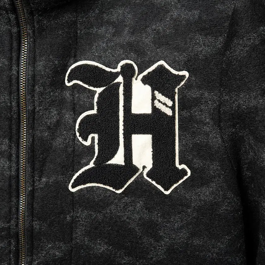 [BUNJANG] Hydrogen Black Gray Camo Hooded Zip-up / [100] Hydrogen 하이드로겐 블랙+그레이 카모 후드집업
