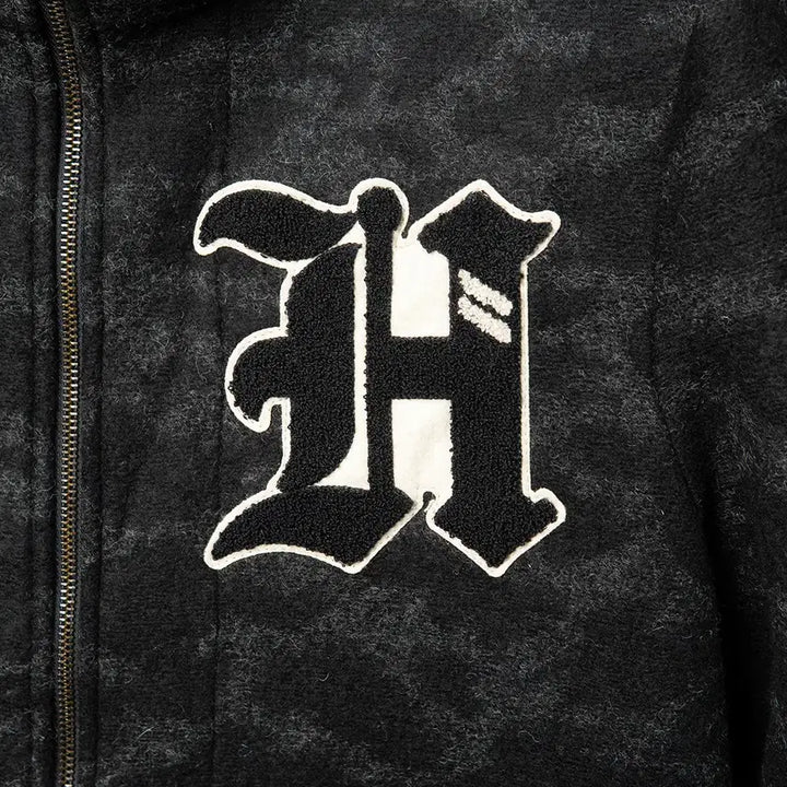 [BUNJANG] Hydrogen Black Gray Camo Hooded Zip-up / [100] Hydrogen 하이드로겐 블랙+그레이 카모 후드집업